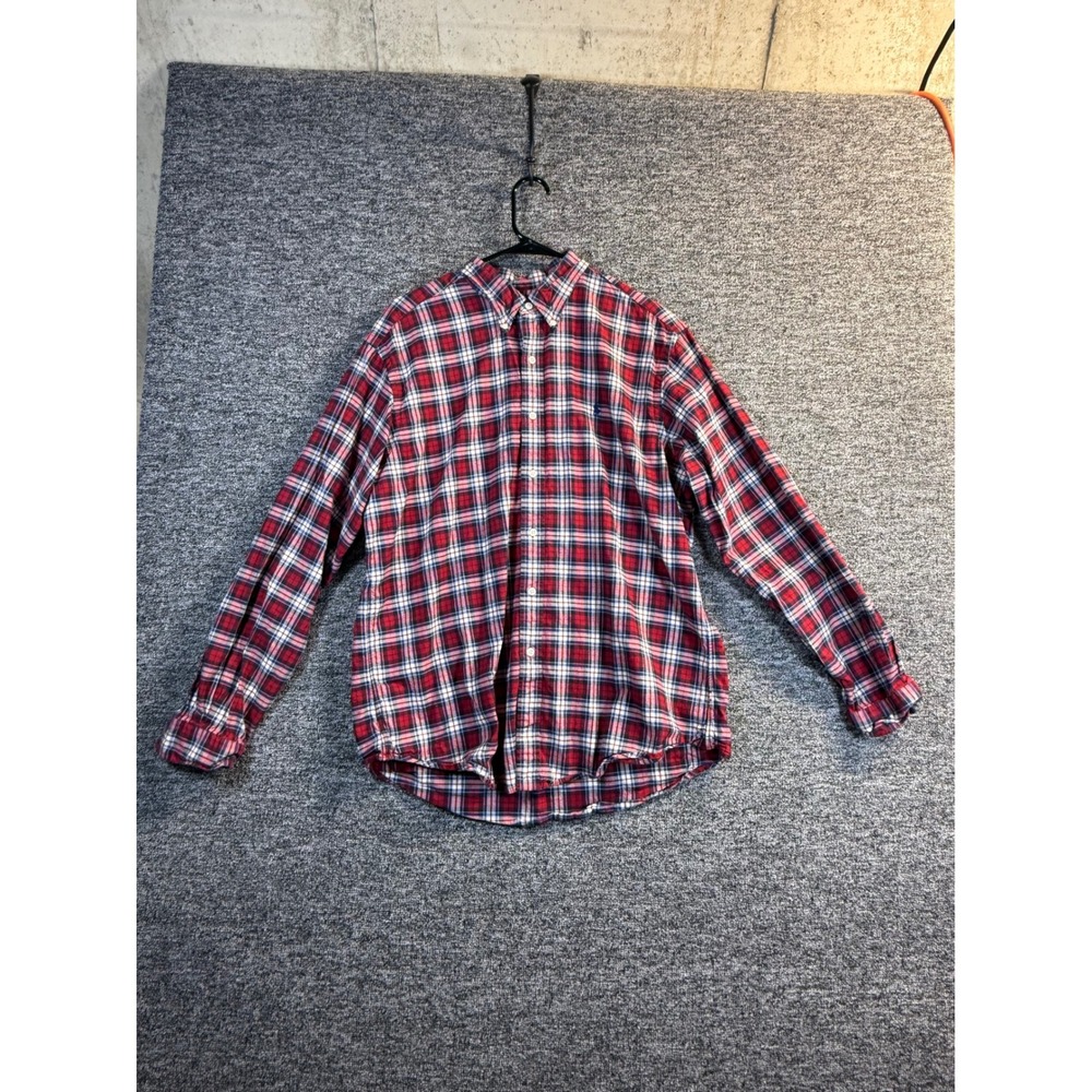 Ralph Lauren Classic Fit Mens XL Red Blue Plaid Button Down Shirt Long Sleeve